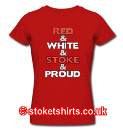 Women's Red & White & Stoke & Proud